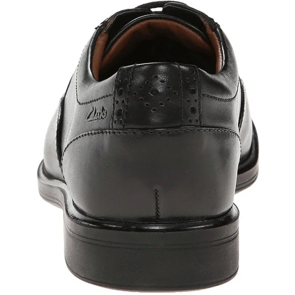 Clarks Mens Gabson Apron Oxfords Shoes Black 12M - Picture 4 of 7